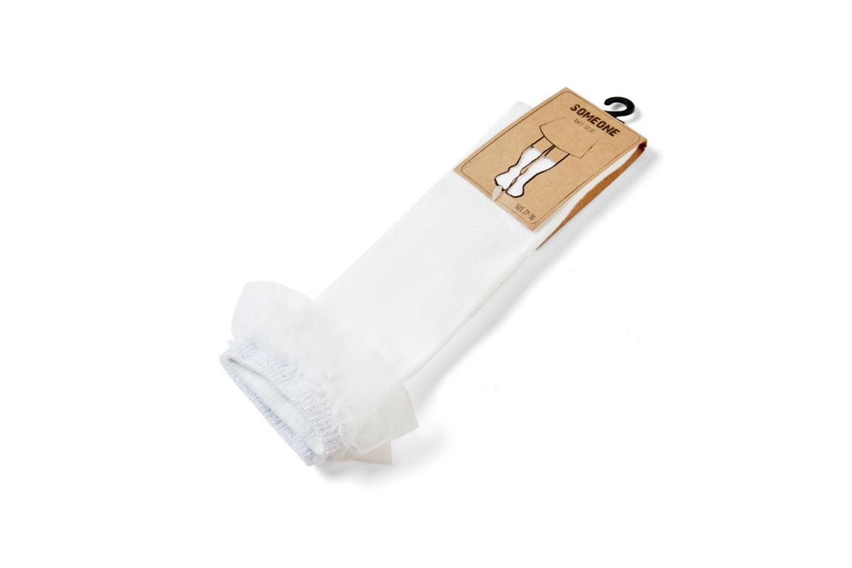 Someone "Socken" mit Rüsche - Ecru