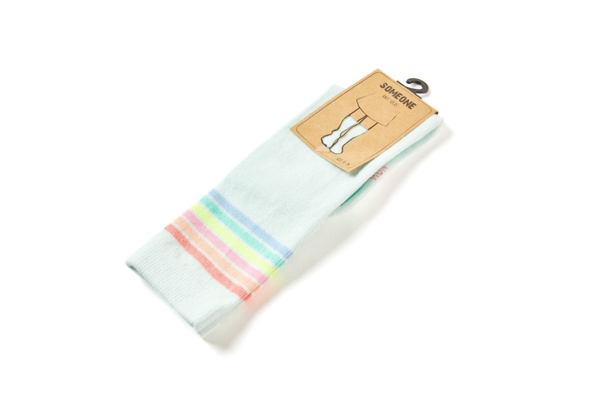 Someone "Socken" - Mint mit bunten Streifen
