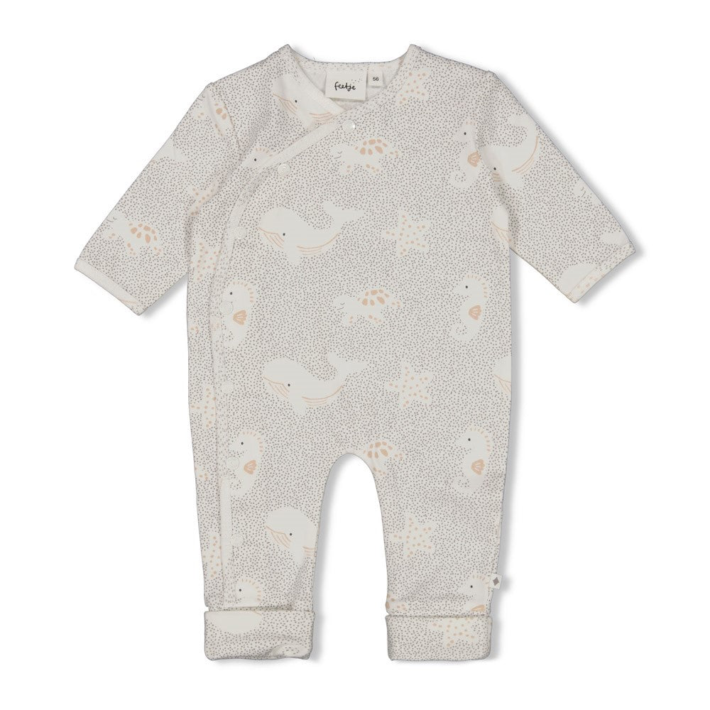 Feetje Strampler mit Klappfuß - Grau