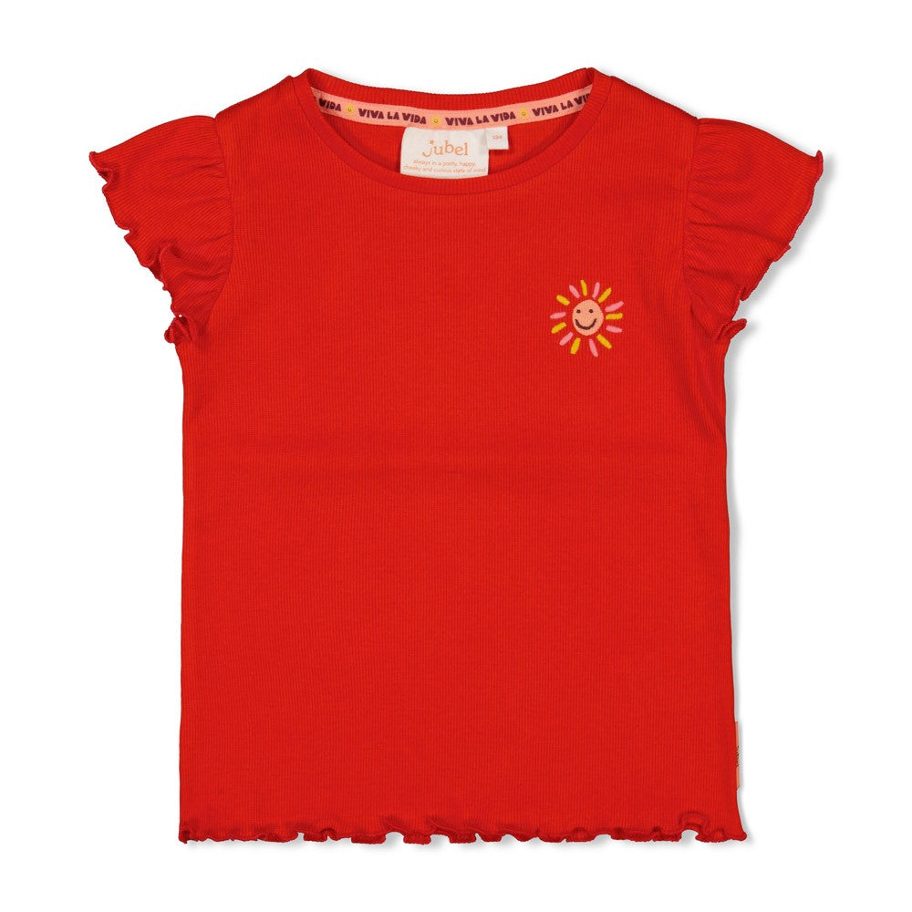 Jubel T-Shirt mit Flügelärmchen - Rot