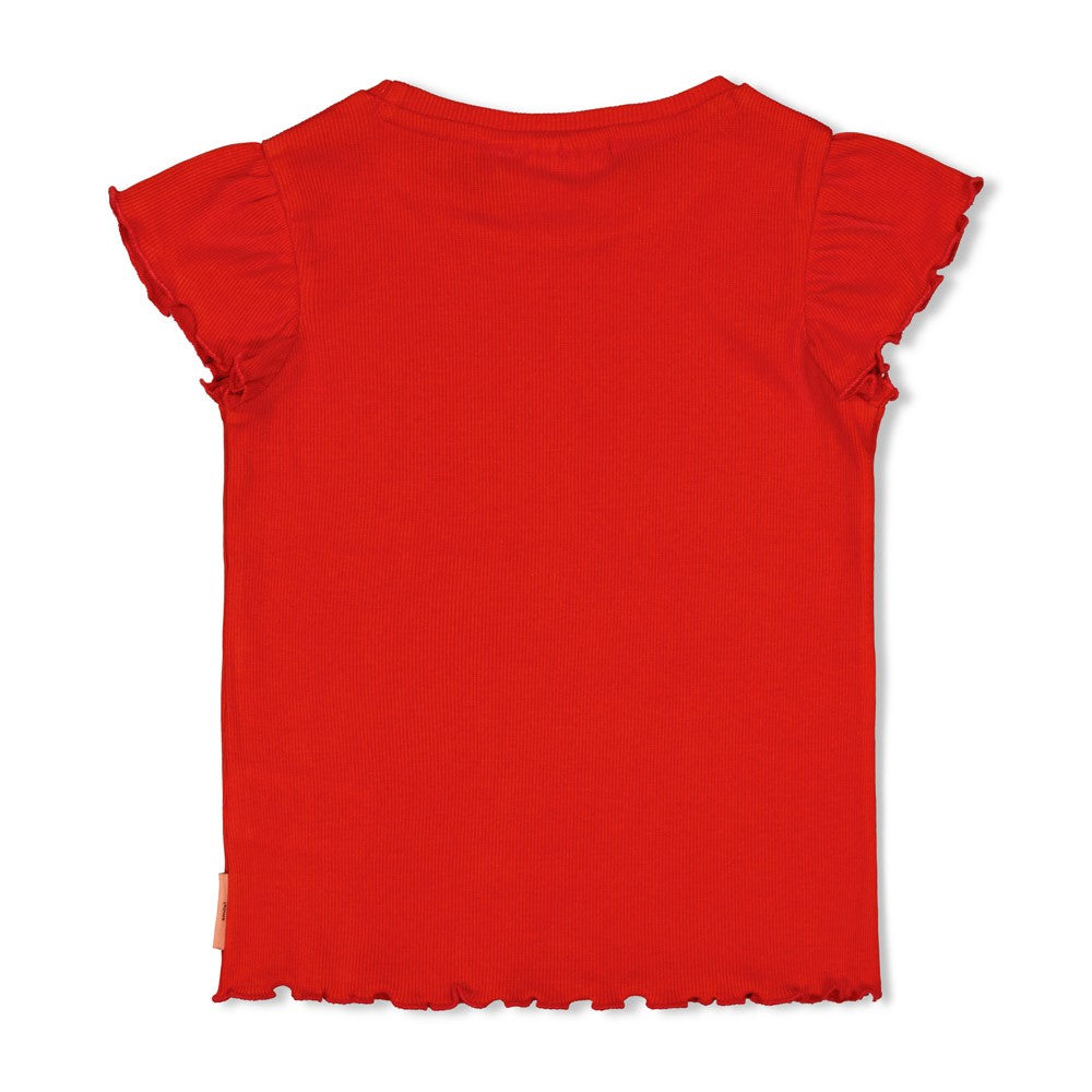 Jubel T-Shirt mit Flügelärmchen - Rot