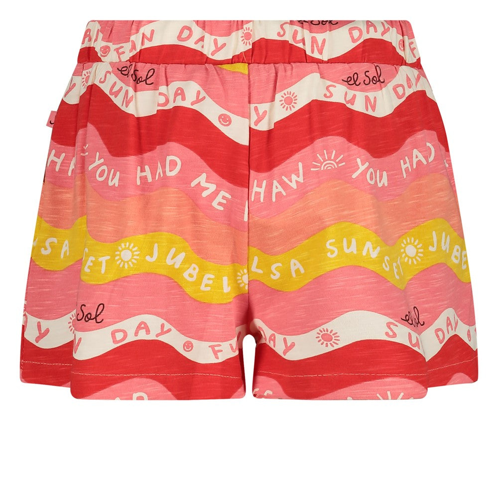 Jubel Shorts, gestreift - Rosa
