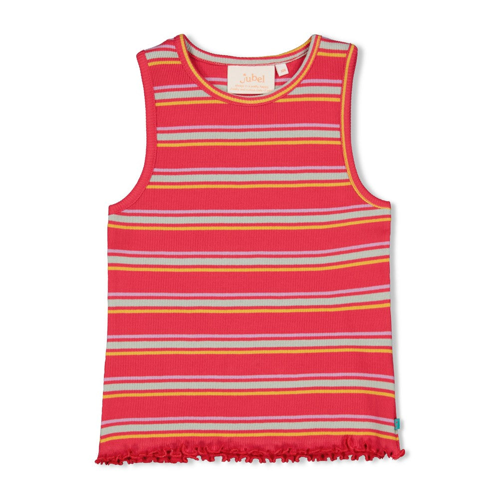 Jubel Top, gestreift - Fuchsia