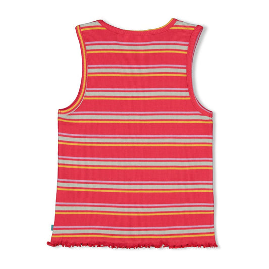 Jubel Top, gestreift - Fuchsia