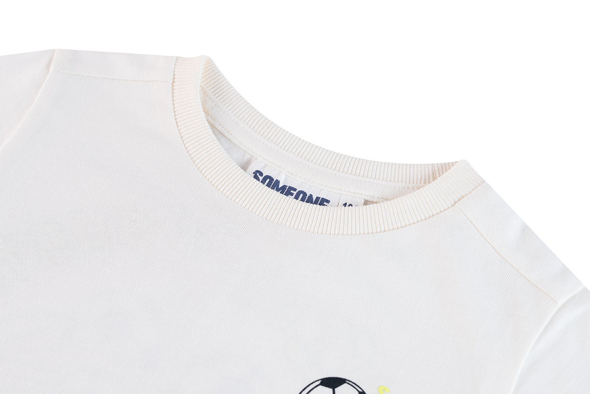 Someone T-Shirt langarm mit Rückendruck - Dark Ecru