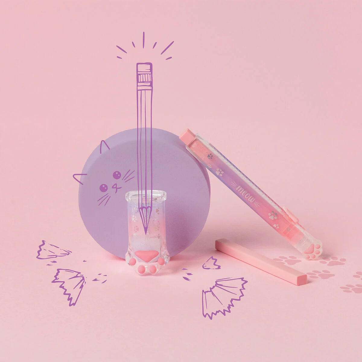 Legami "Einschiebbares Radiergummi" mit Nachfüllung - Meow