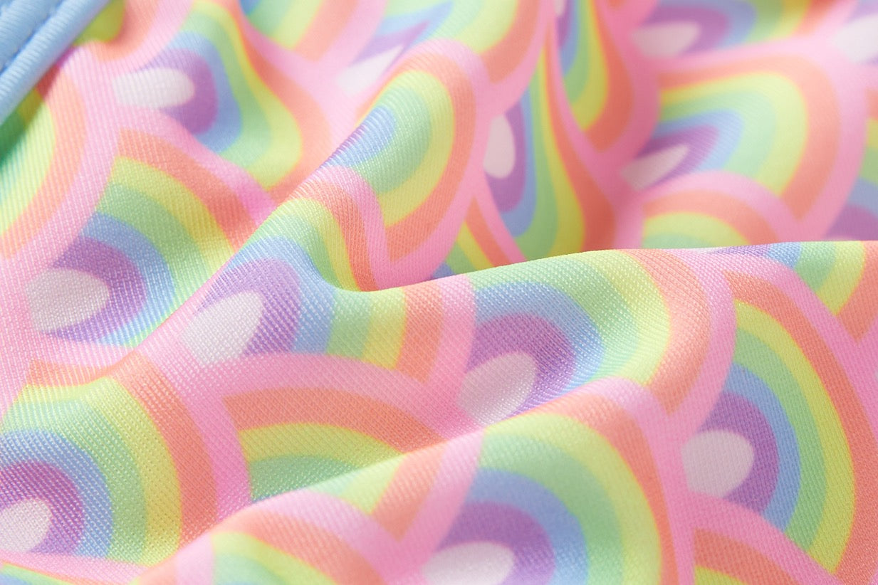 Someone "Bikini" mit Rüsche und Regenbogendruck - Rosa Helblau