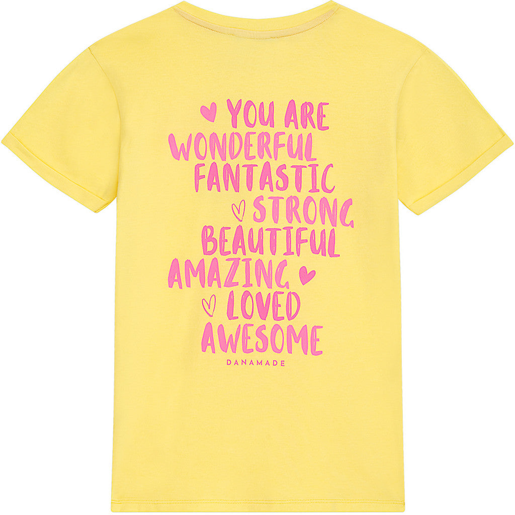 Danamade T-Shirt mit Spruch - Gelb