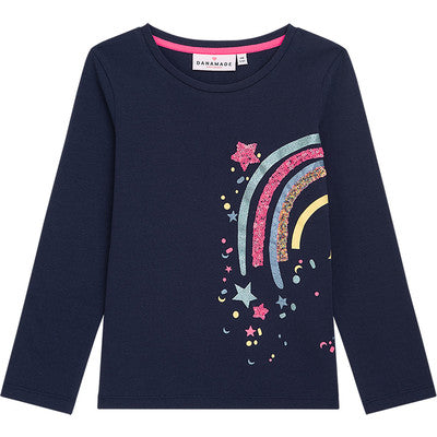 Danamade "T-Shirt Mina langarm" - Navy Regenbogen Sterne