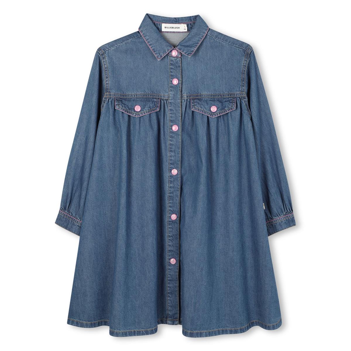 Billieblush "Jeanskleid" mit coolem POWER Druck - Jeansblau