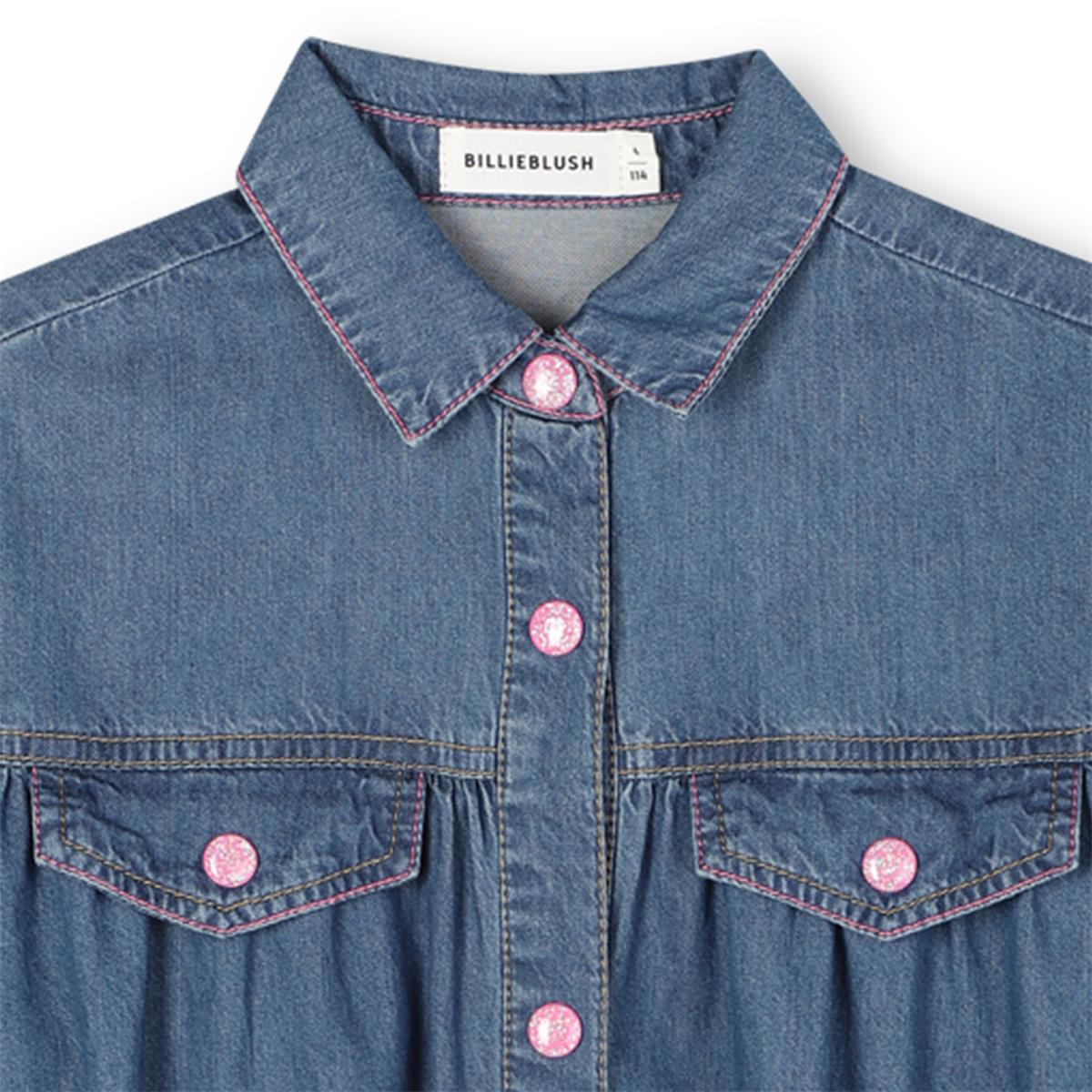 Billieblush "Jeanskleid" mit coolem POWER Druck - Jeansblau