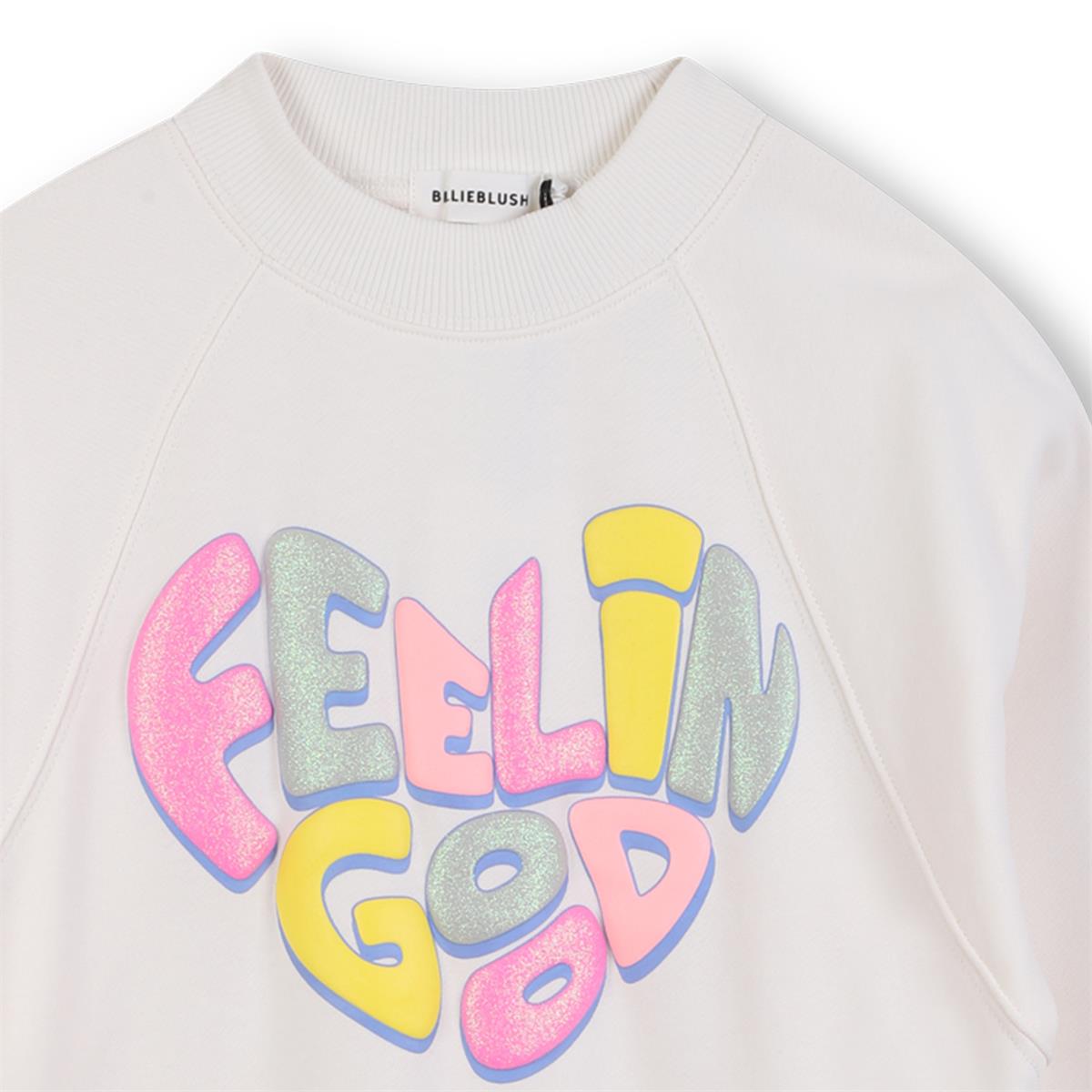 Billieblush "Kleid" im Sweatshirt Look - Rosa/Ivory