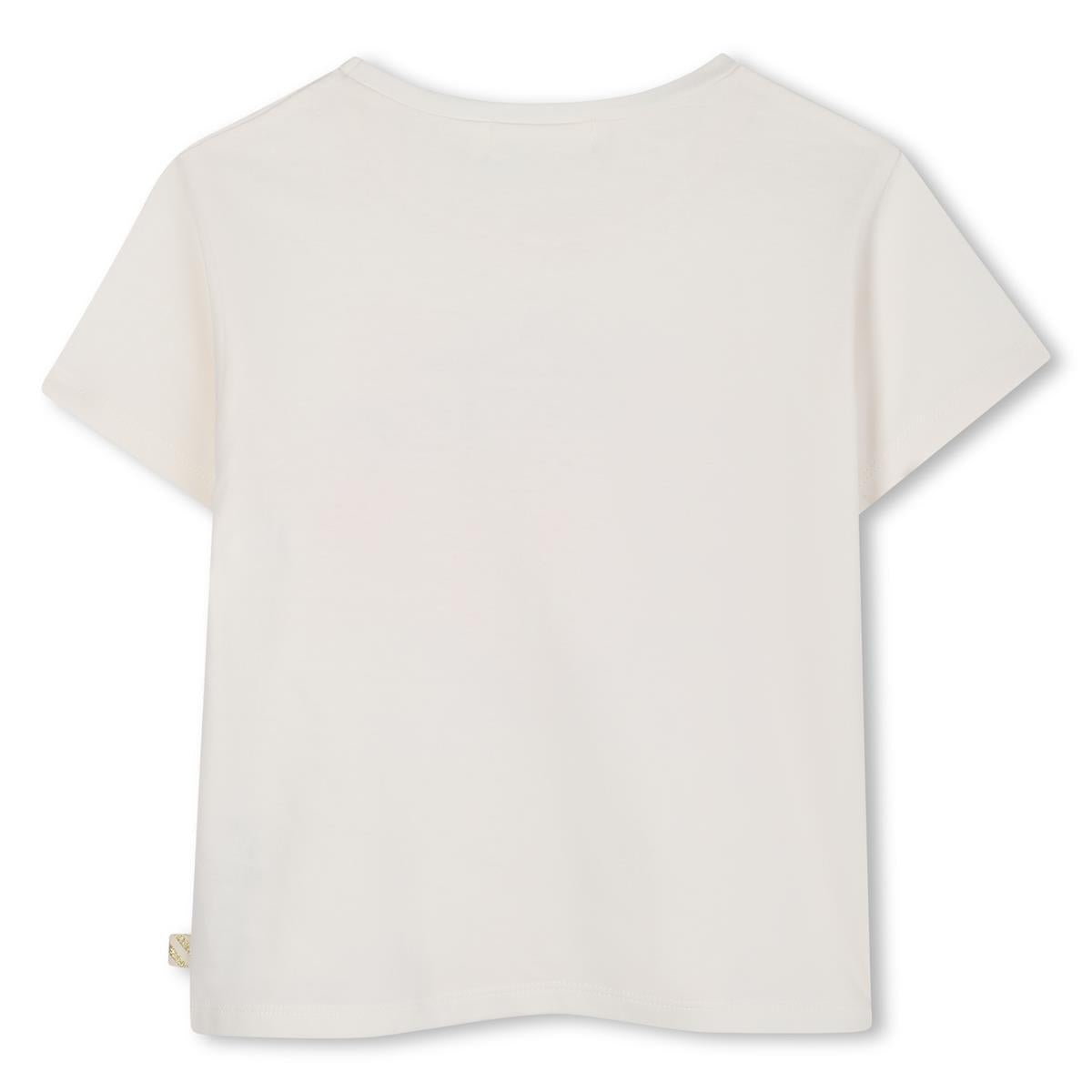 Billieblush "T-Shirt" mit Neon-Druck und Glitzer Herz - Weiß