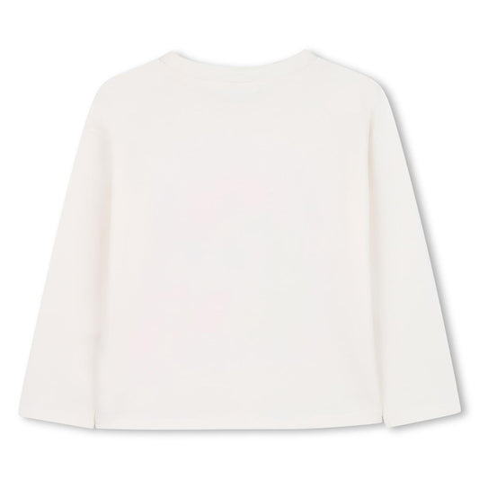 Billieblush "Langarmshirt" mit Glitzer Druck - Creme