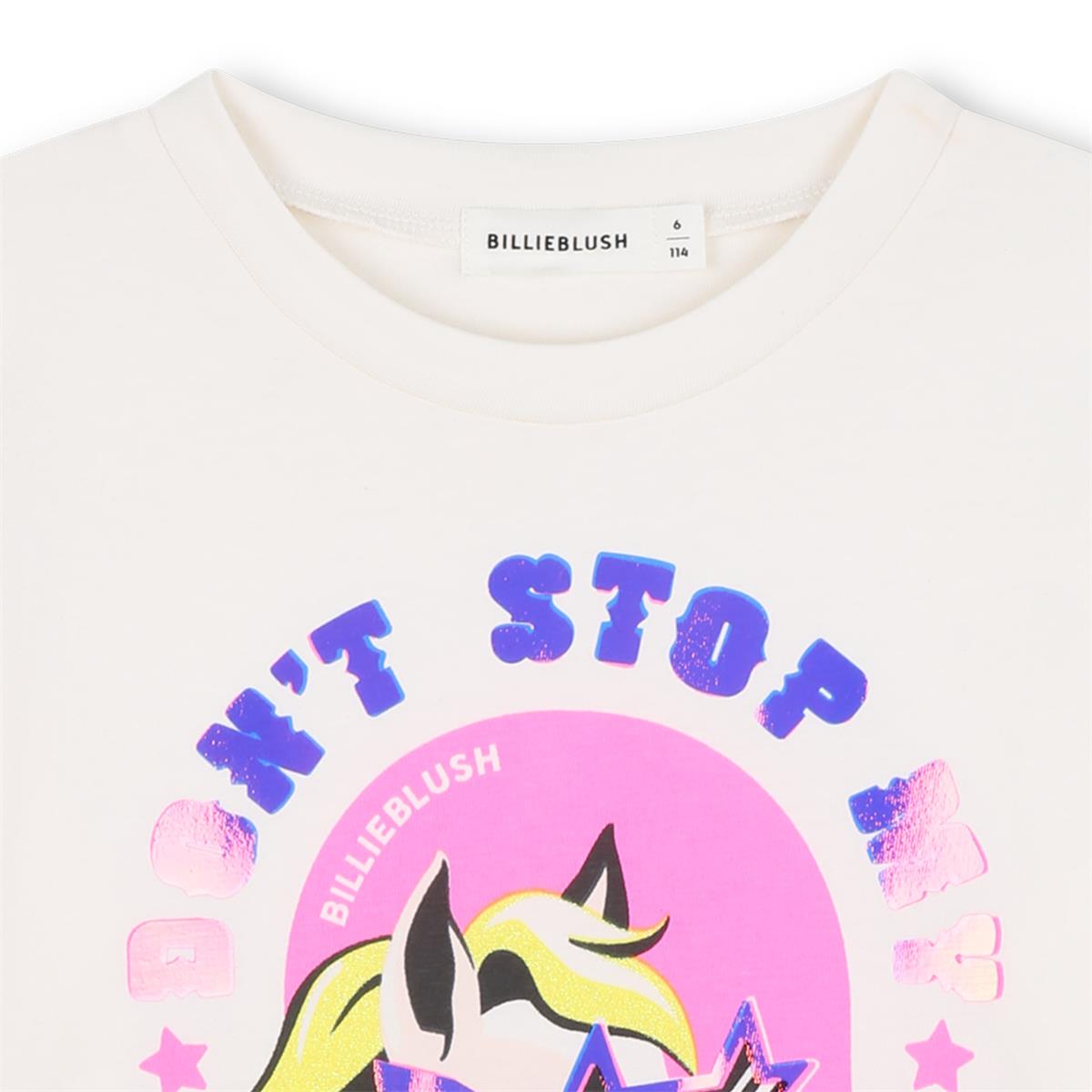 Billieblush "Langarmshirt" mit Glitzer Druck - Creme