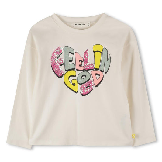 Billieblush "Langarmshirt" mit Druck - Creme
