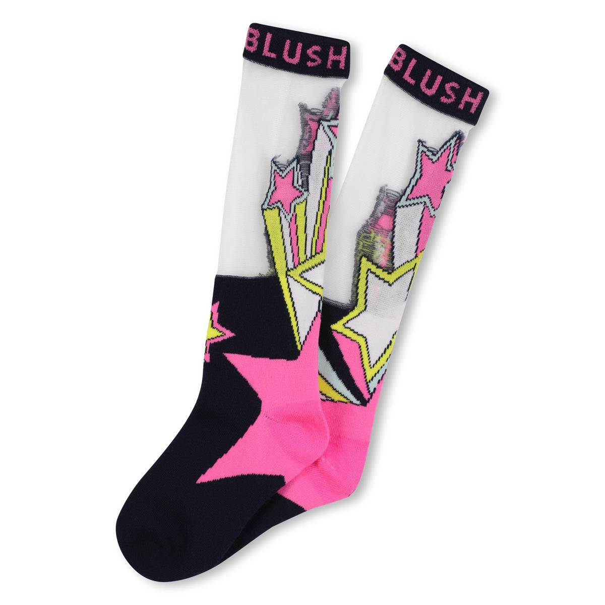 Billieblush "Socken/Kniestrümpfe" mit Sternen - Weiß/Marineblau