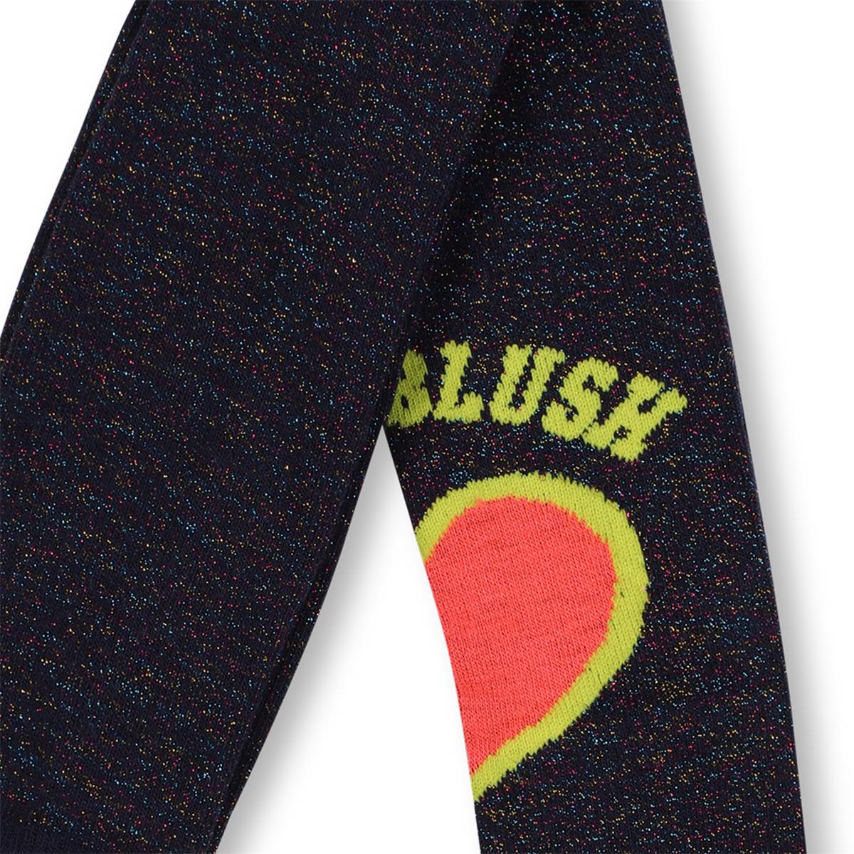 Billieblush "Strumpfhose" mit Glitzer und Herz - Marineblau