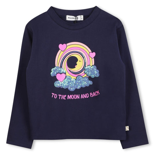 Billieblush "Langarmshirt" mit Druck - Navyblau