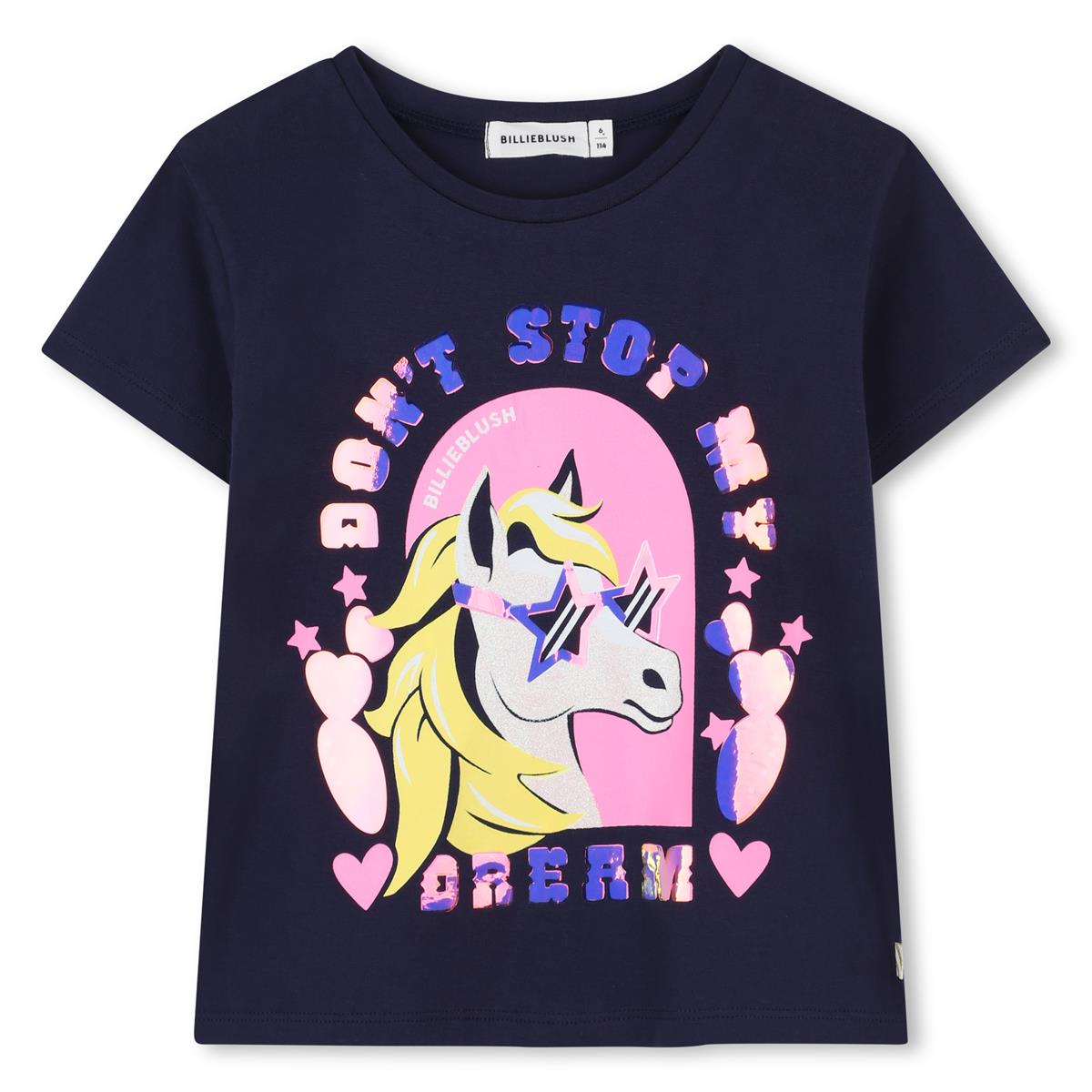 Billieblush "T-Shirt" mit Neon-Druck - Marineblau