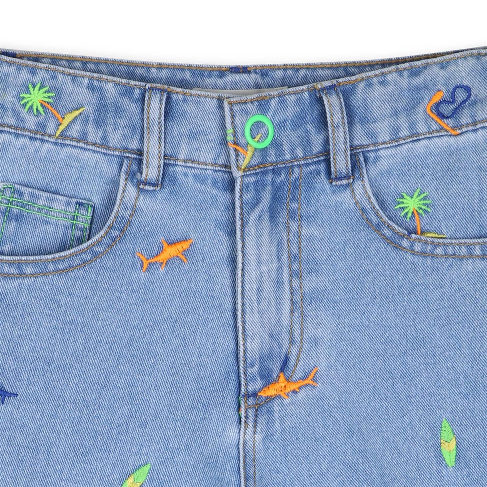 Billieblush Jeans-Bermudas mit Stickerei - Double Stone Bleach