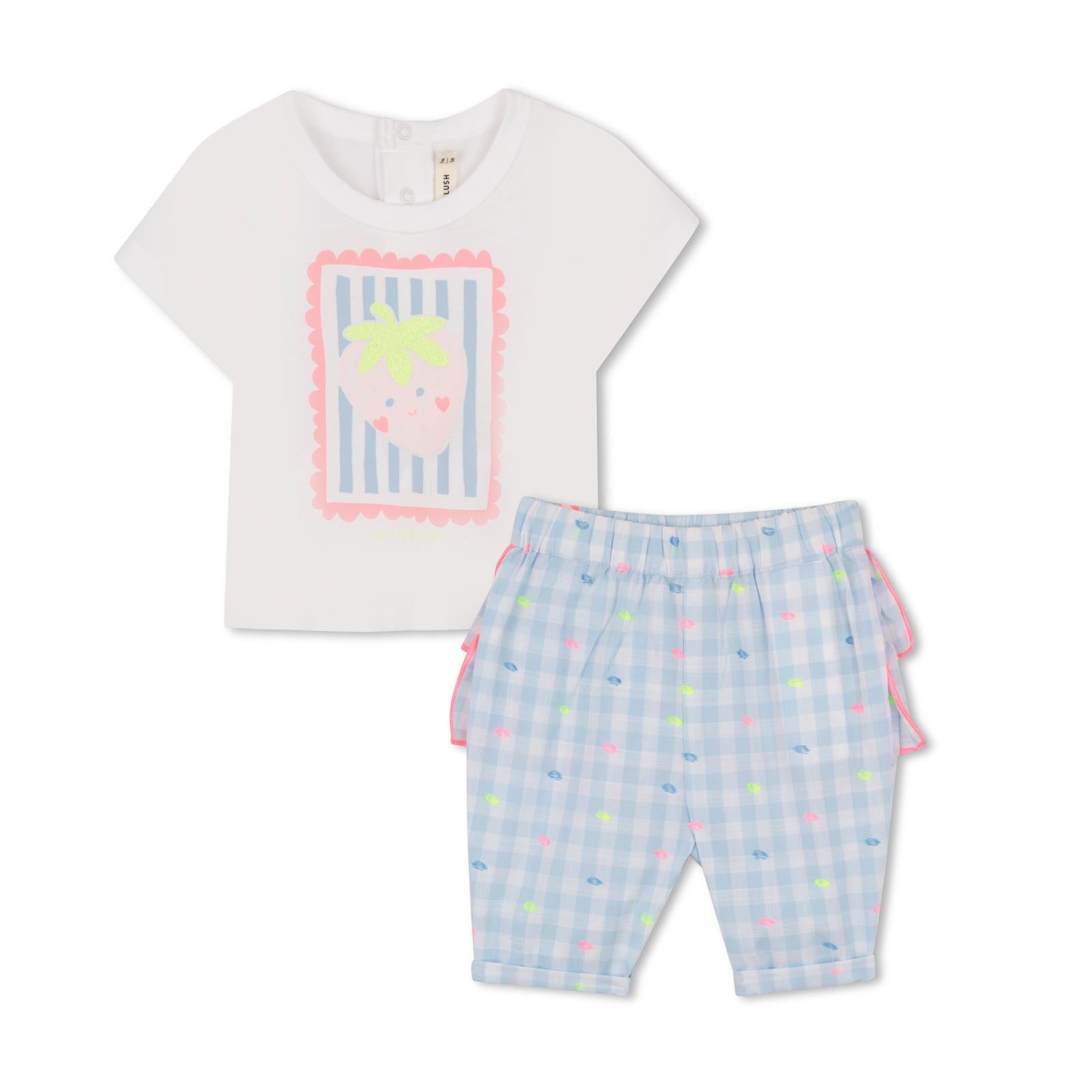 Billieblush Set 2-teilig mit Druck und Rüsche - Blue White