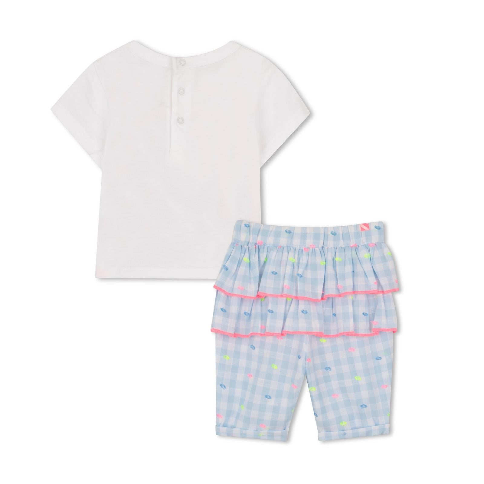 Billieblush Set 2-teilig mit Druck und Rüsche - Blue White