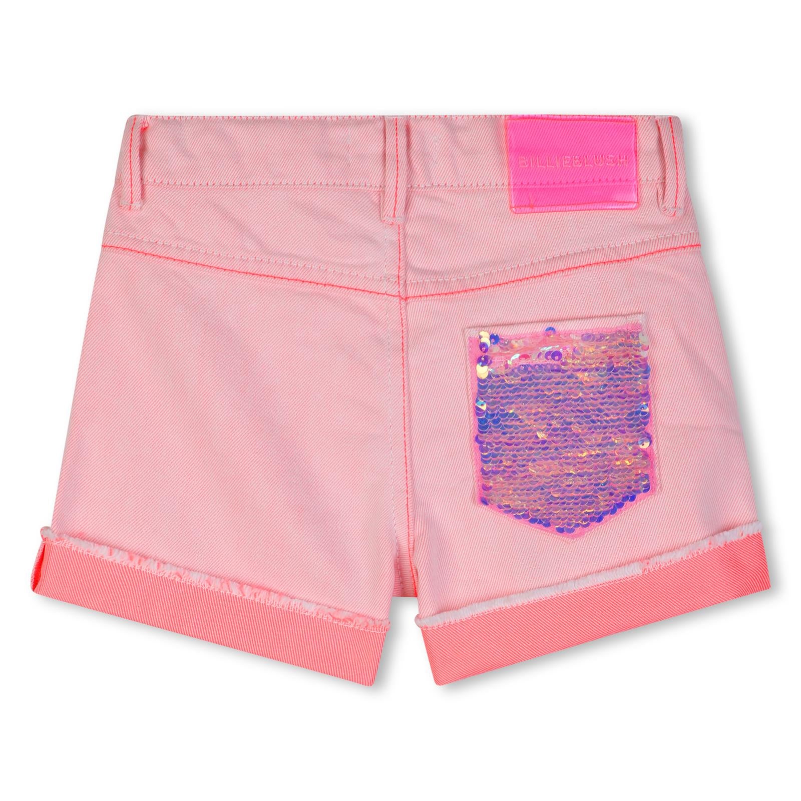 Billieblush Jeansshorts mit Pailletten - Pink Off White