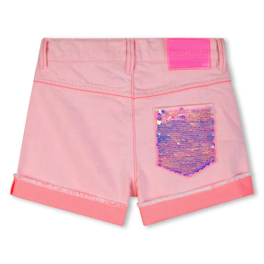 Billieblush Jeansshorts mit Pailletten - Pink Off White