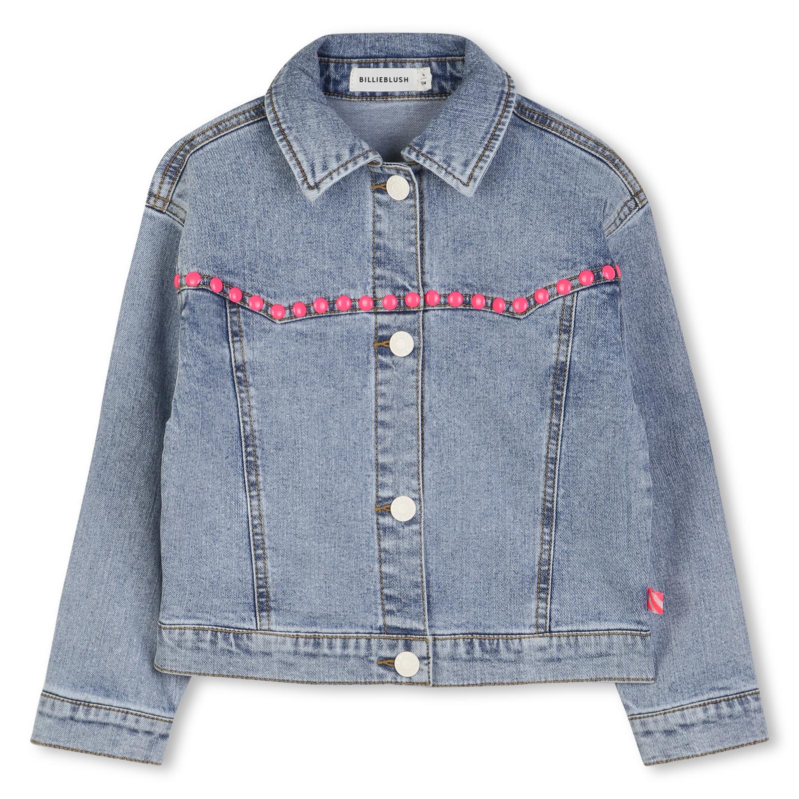 Billieblush Jeansjacke mit Verzierung und Rückenpatches - Stone
