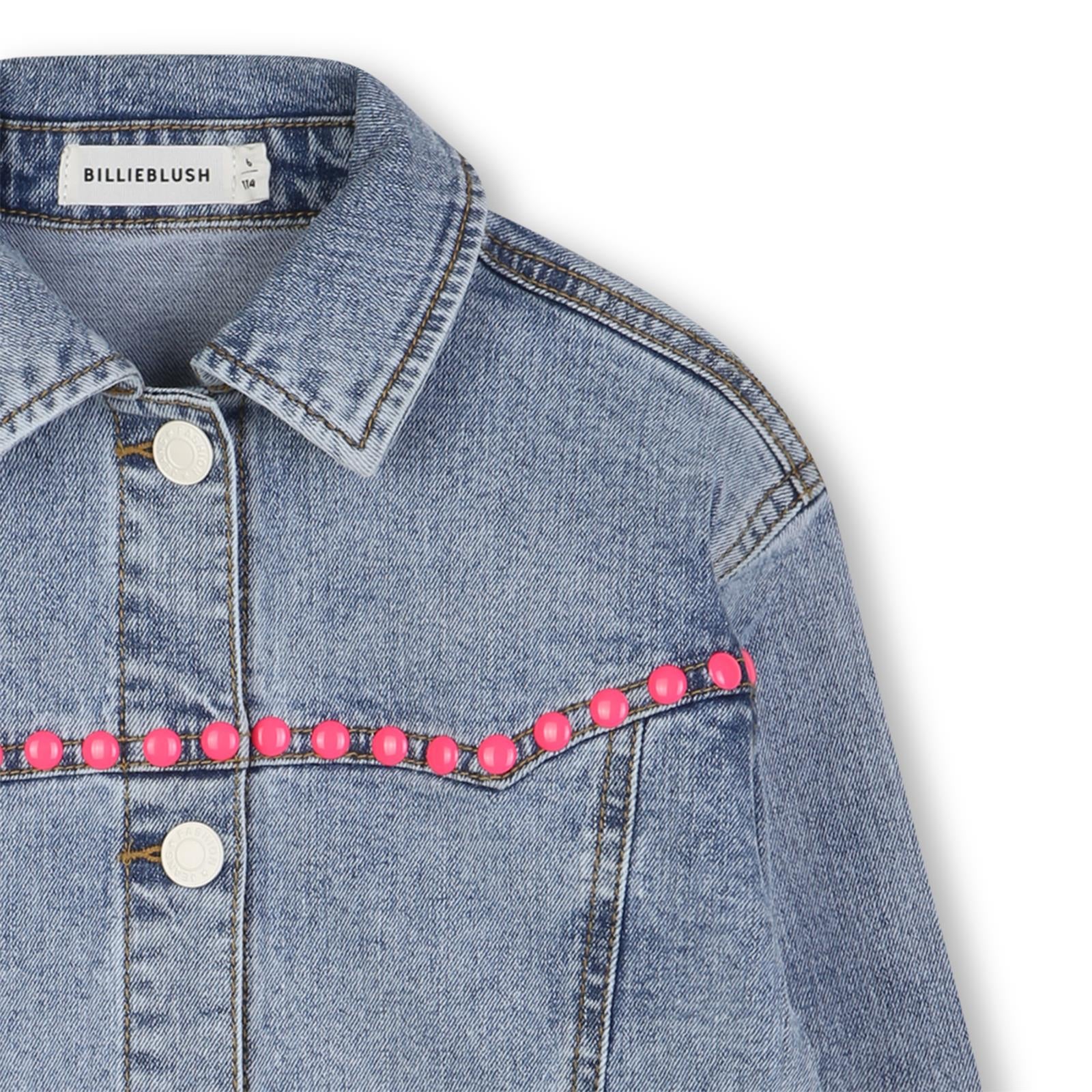 Billieblush Jeansjacke mit Verzierung und Rückenpatches - Stone