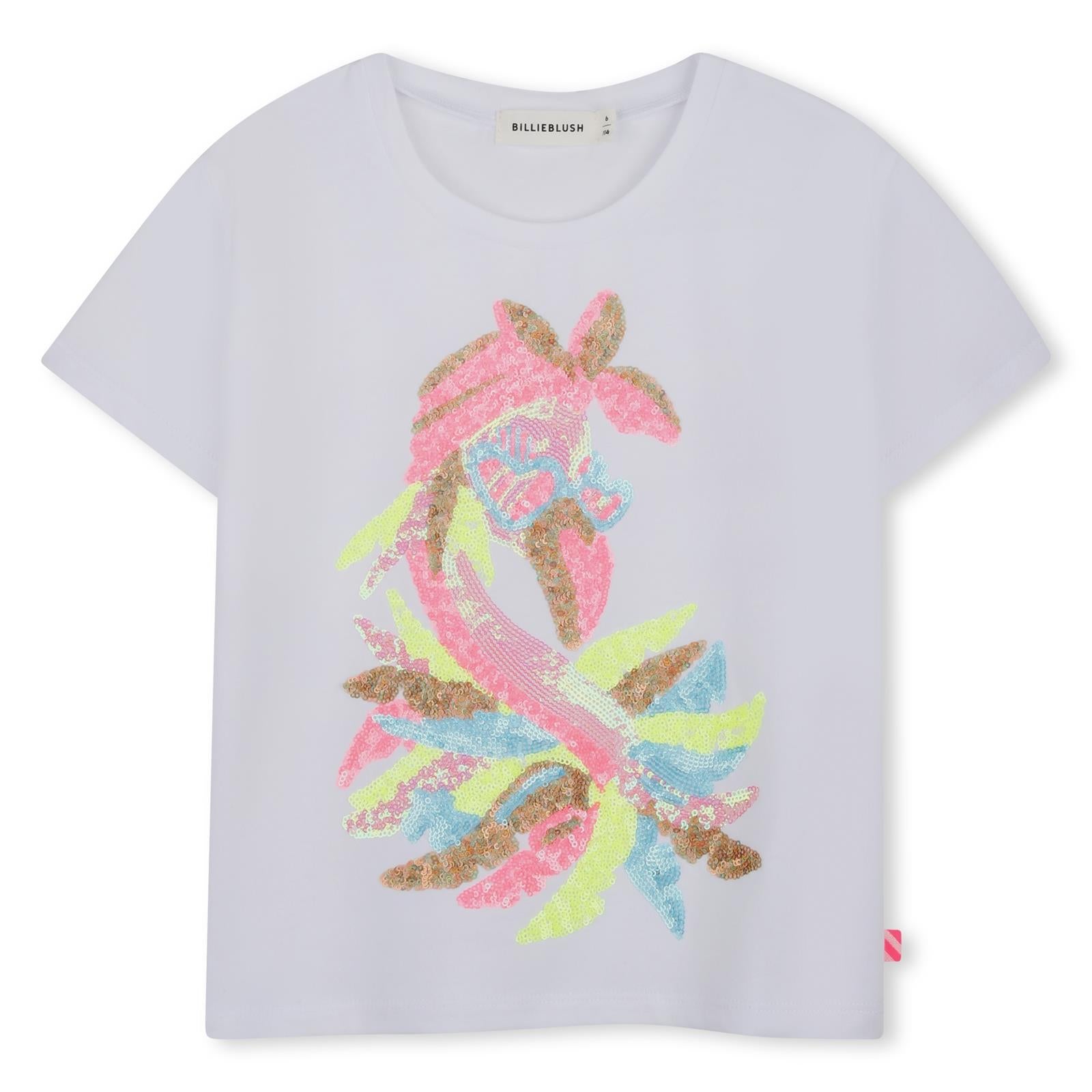 Billieblush T-Shirt mit Paillettendruck - White