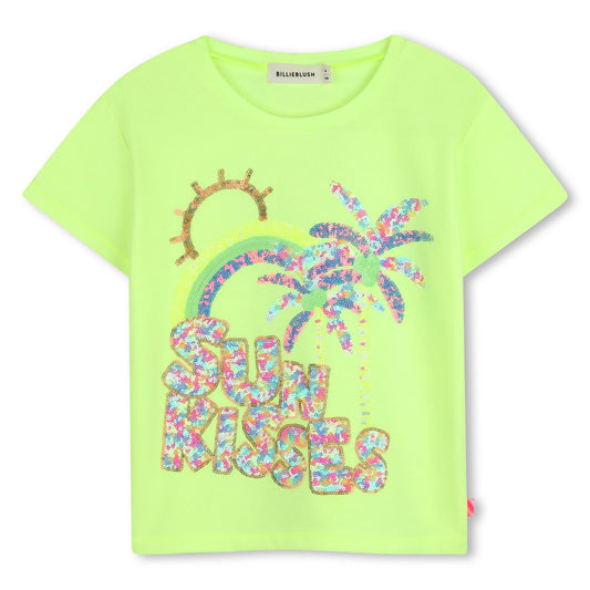 Billieblush T-Shirt mit Paillettendruck - Green Lemon