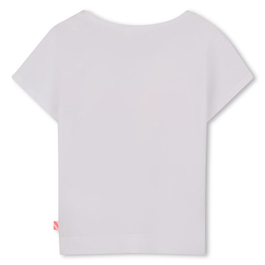 Billieblush T-Shirt mit Schriftzug und Steinchen - White