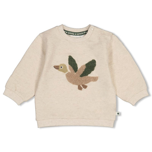 Feetje Sweatshirt Wiggle Waddle mit Beflockung - Natur