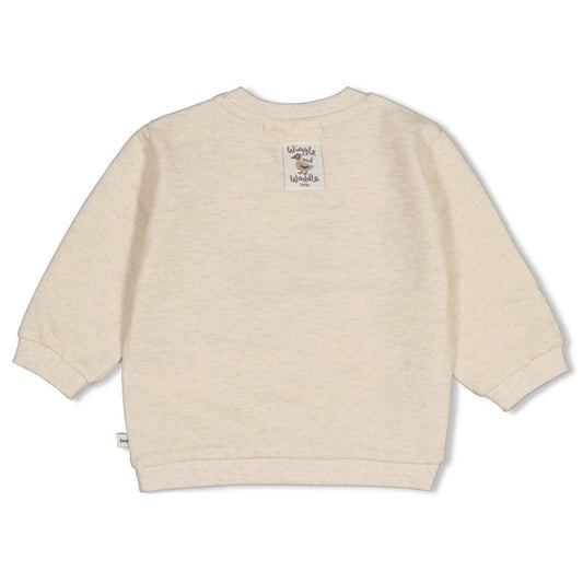 Feetje Sweatshirt Wiggle Waddle mit Beflockung - Natur