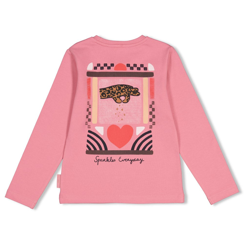 Jubel Langarmshirt  mit Rückendruck - Rosa