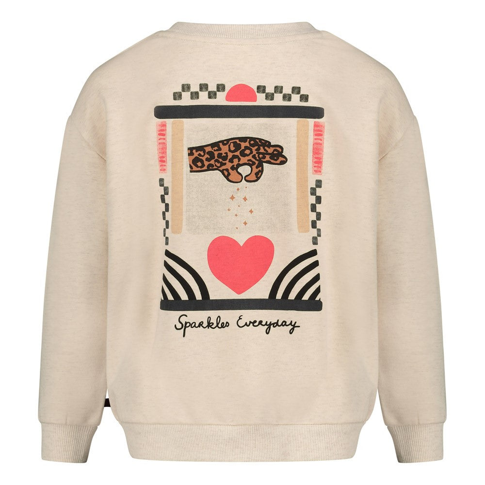 Jubel Sweatshirt mit Rückendruck - Natur Melange