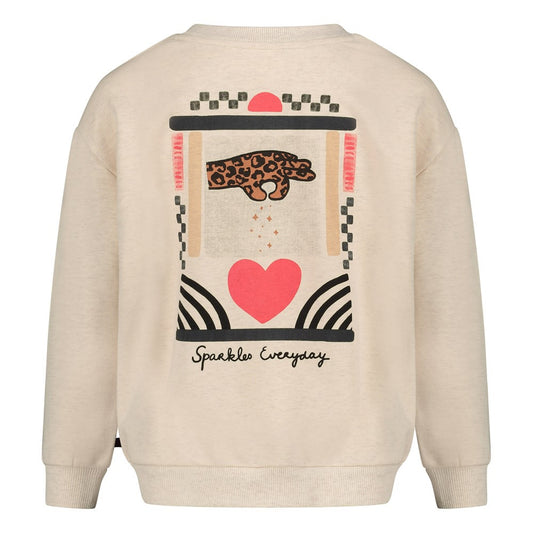 Jubel Sweatshirt mit Rückendruck - Natur Melange
