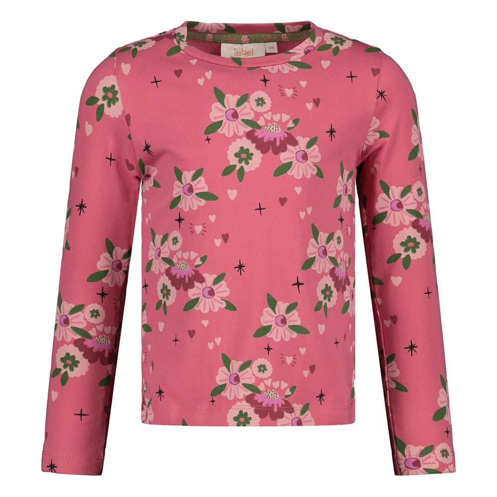 Jubel Langarmshirt mit einem Allover Druck - Rosa