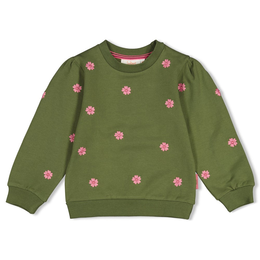 Jubel Sweatshirt mit Stickerei - Olive
