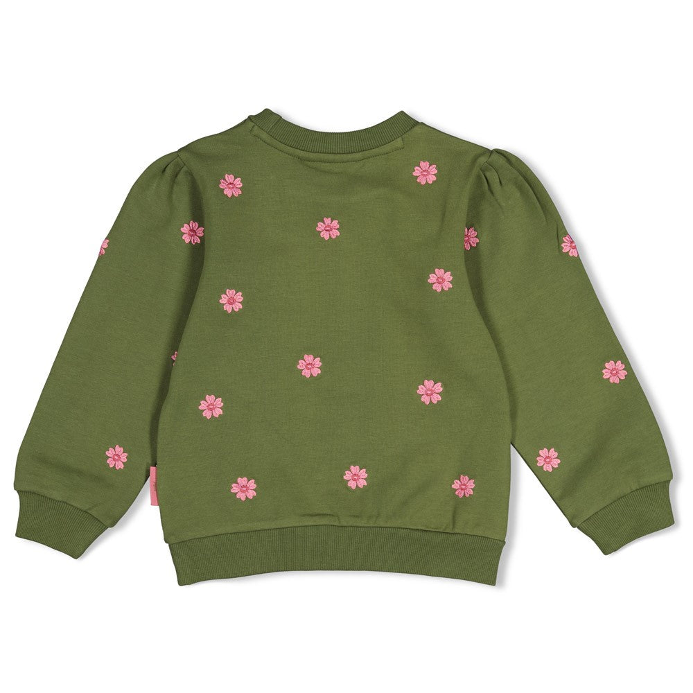 Jubel Sweatshirt mit Stickerei - Olive