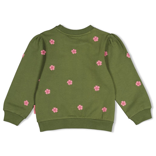 Jubel Sweatshirt mit Stickerei - Olive