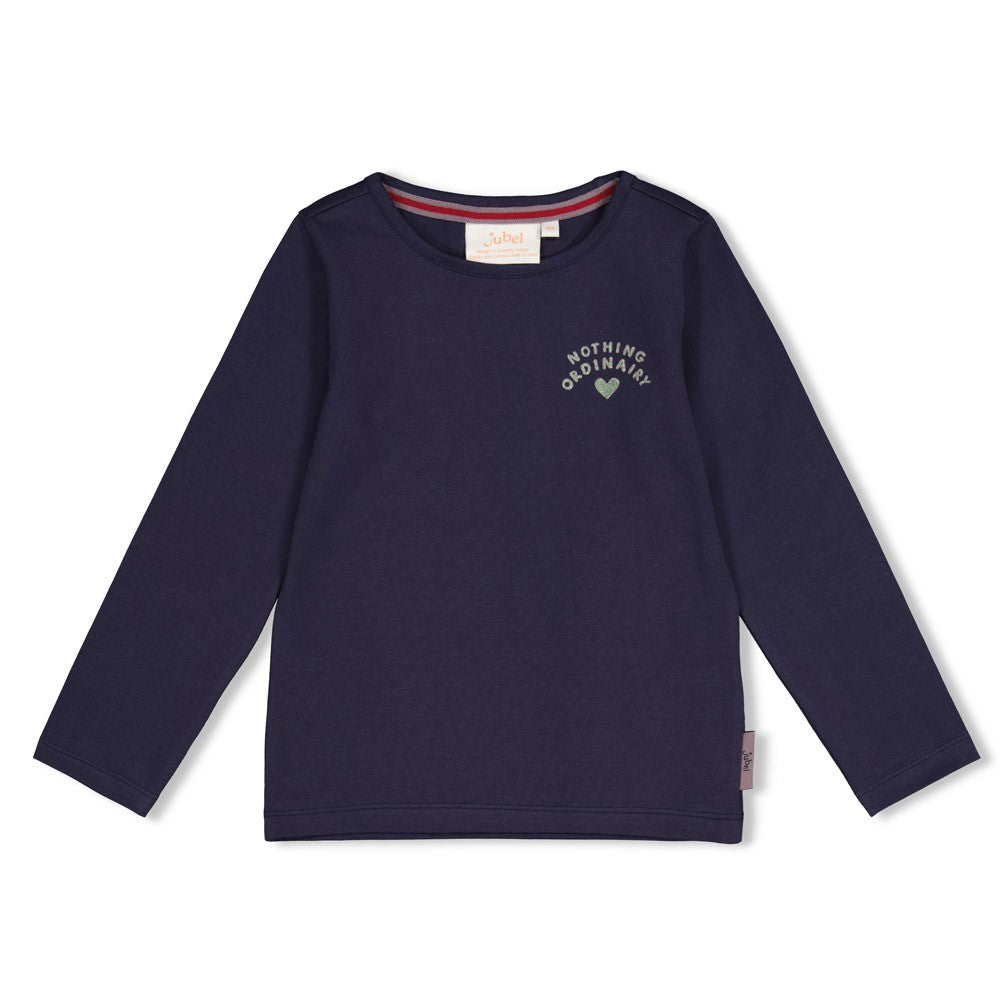 Jubel Langarmshirt mit Rückendruck - Marine