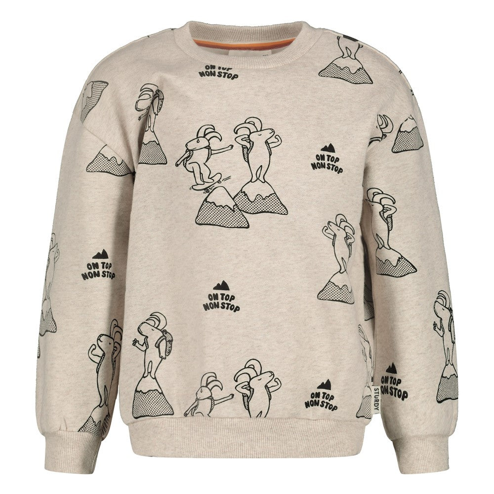 Sturdy Sweatshirt mit einem Allover Druck - Natur Melange
