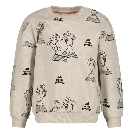 Sturdy Sweatshirt mit einem Allover Druck - Natur Melange
