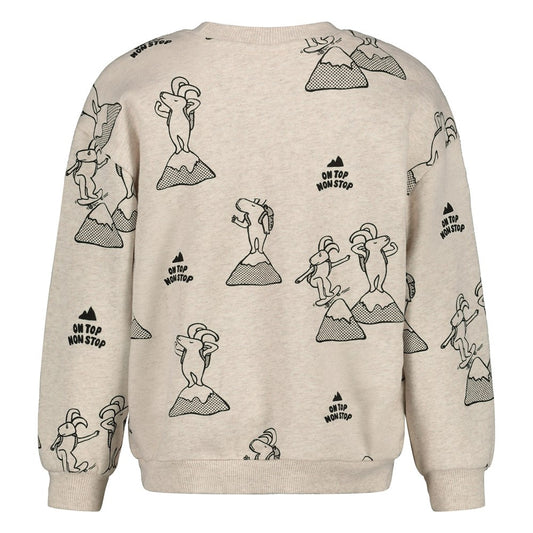 Sturdy Sweatshirt mit einem Allover Druck - Natur Melange