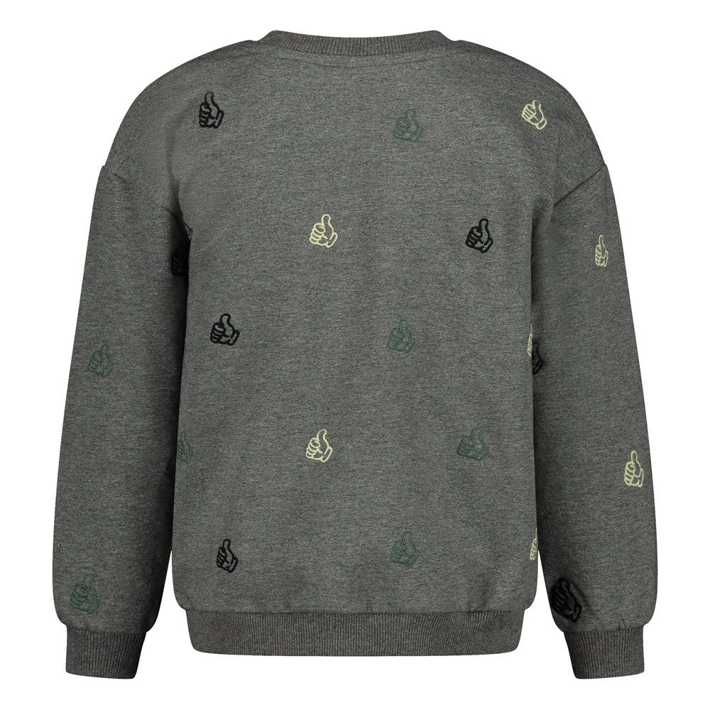Sturdy Sweatshirt mit Stickerei - Anthrazit Melange
