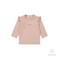 Bild in Galerie-Betrachter laden, Dirkje "Langarmshirt" mit Rüsche und kleinem Druck - Light Dusty Pink
