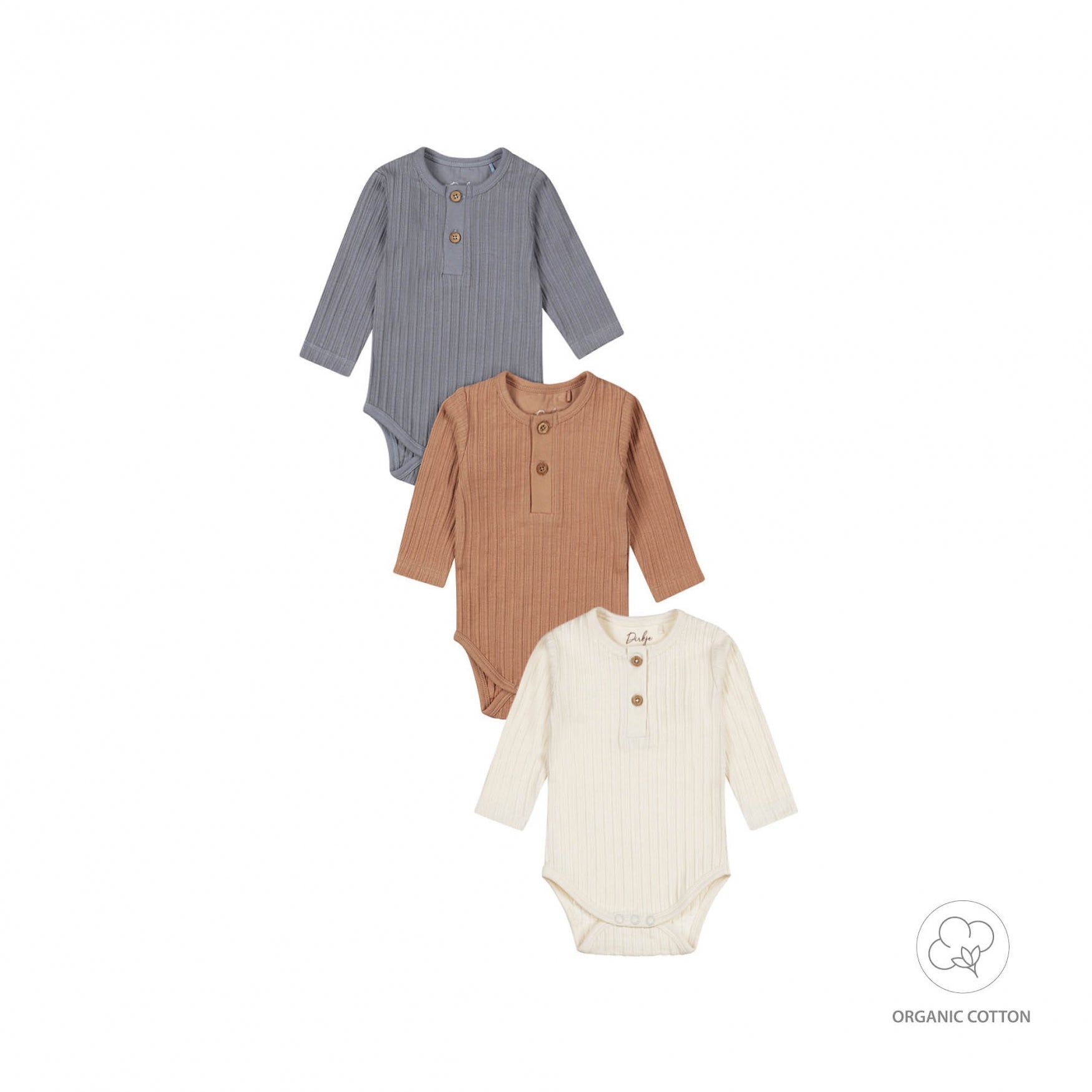 Dirkje "Bodys langarm" 3er Pack mit Knöpfen - Multi Color